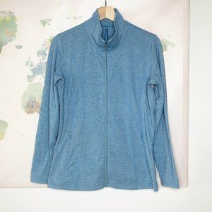Kuhl Jacket Sz Small Full Zip Mock Neck Heather Blue Running Athleisure Pockets